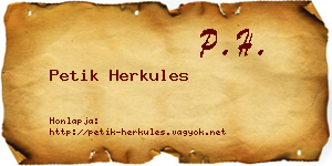 Petik Herkules névjegykártya